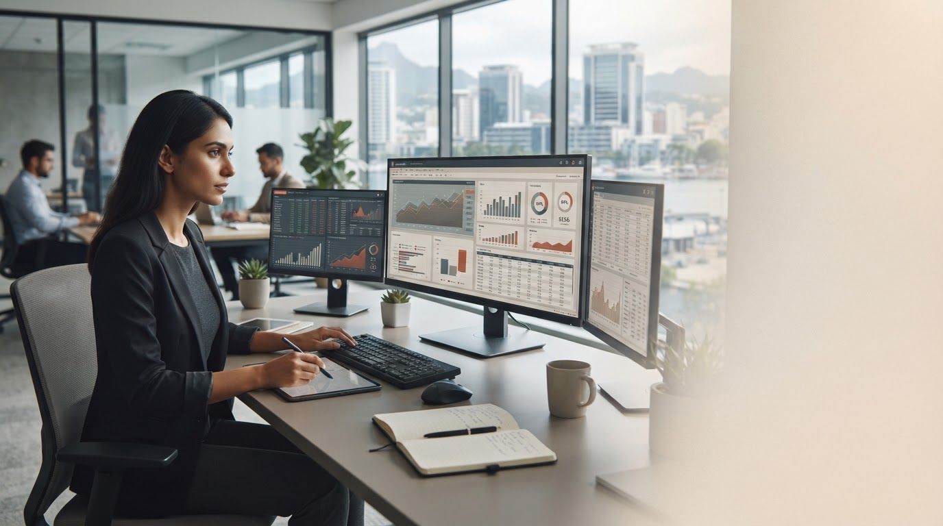Tenenzorio — panel de fondo oscuro para visualizar flujos de datos y curvas predictivas